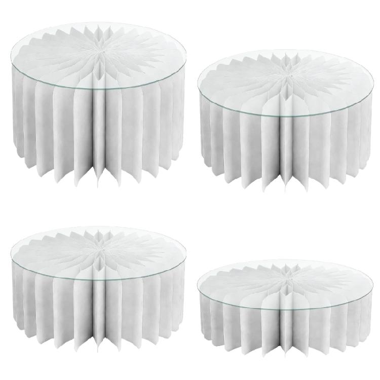

Pack of 4 Multipurpose Paper Dessert Stands Foldable Holders for Elegant Food Presentation at Parties and Weddings белый
