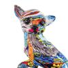 Colorful Chihuahua Sculpture: Modern Dog Figurine for Home Display