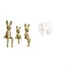 Ceramic Bunny Elephant Family Figurine Animal Sculpture Collection for Desk Display Table