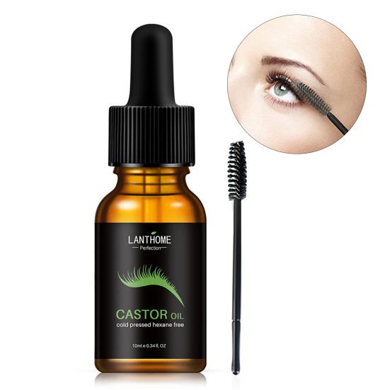 10ml Hair Growth Castor Oil Thicken Lashes Non-irritating Brow Treatment Eyelashes Eyebrows Growth Vitamins Extract Castor Oil for Women