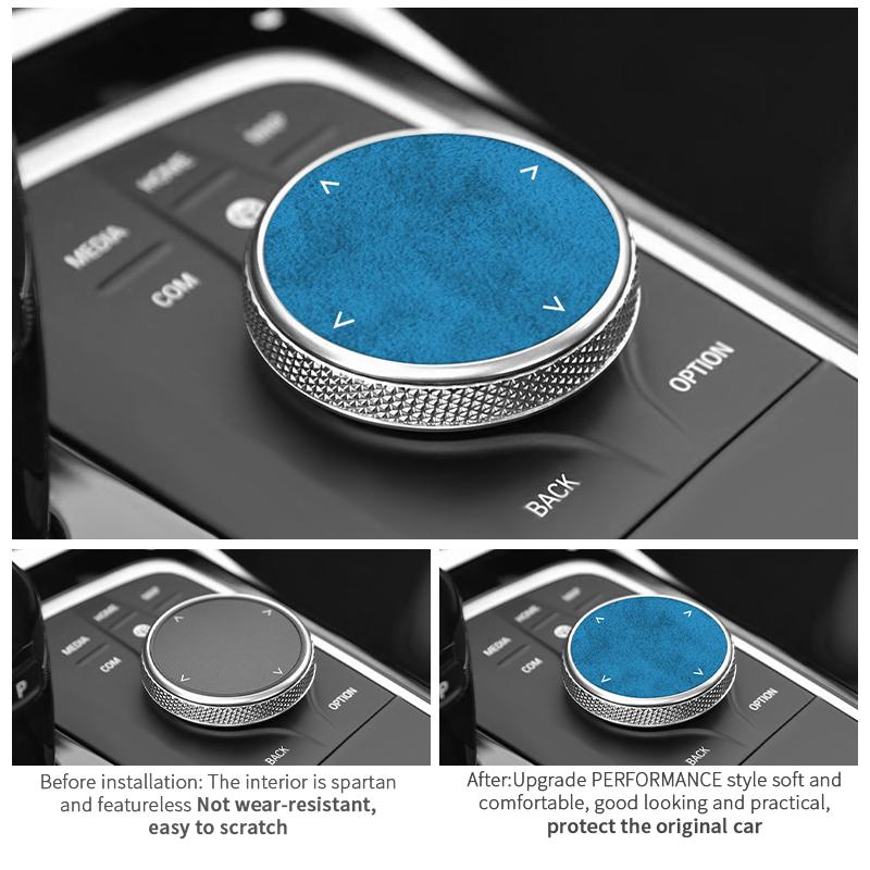 AAAPH1 For BMW 1er/2er/3er/4er/z4 Series Made of Alcantara Multimedia Switch Knob Trim Sticker Car Interior Custom Tuning Accessories