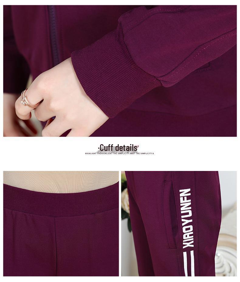 Spring Two-Piece Sportswear Set for Middle-Aged and Elderly Women