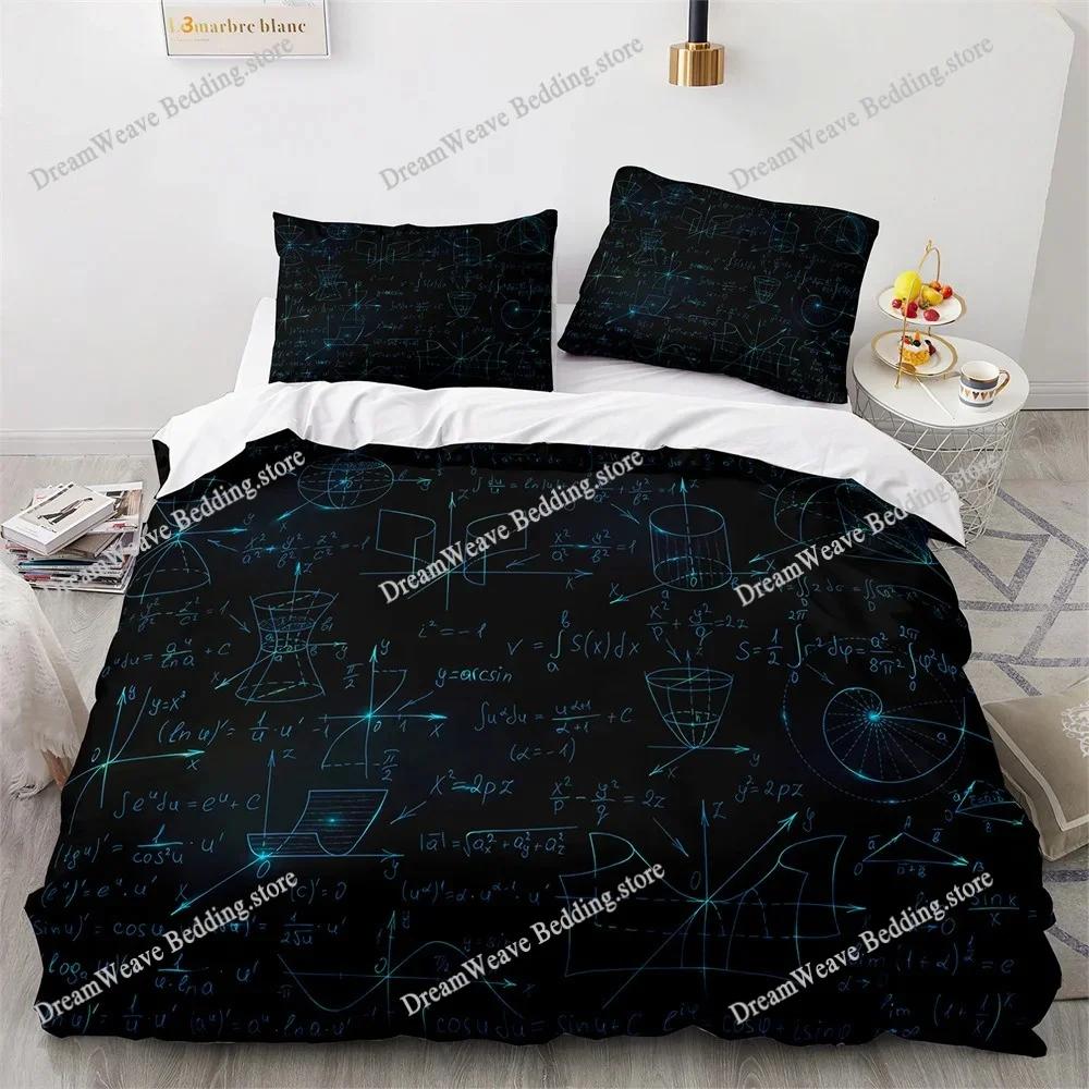 Set Nou de Lenjerie de Pat Imprimat 3D cu Formule Matematice Husa de Plapumă Cartoon Dublu Twin Full Queen King Lenjerie de Pat pentru Adult Copil Husa de Plapumă