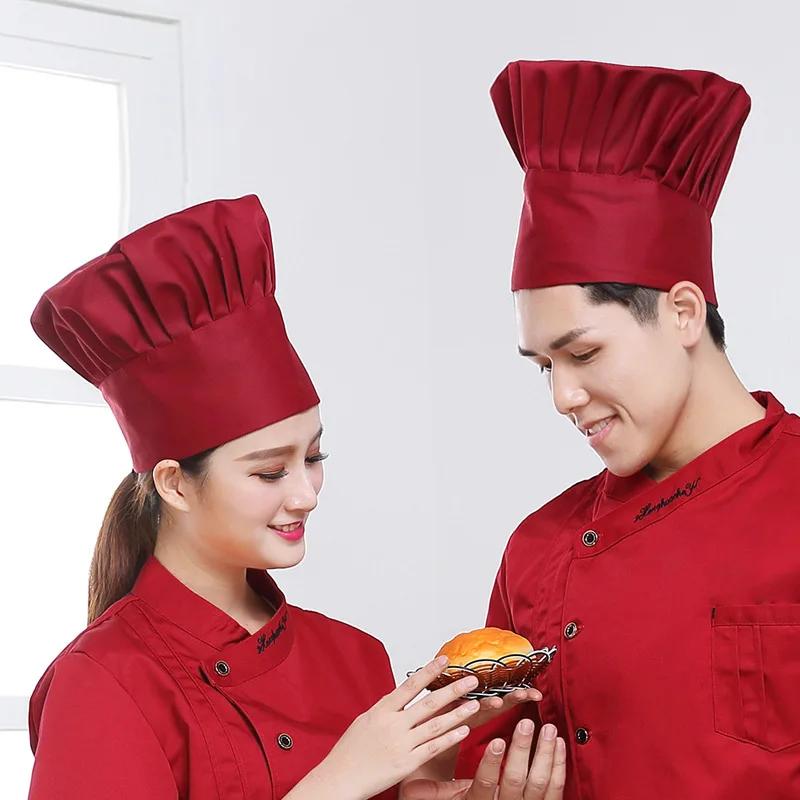 Kitchen Hats for Mens and Womens Hotel Restaurant Cooks Cap Waiter Chef Work Caps Cake Supplies Cotton Cloth Mushroom Hat