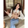 French Retro White Collar Long-sleeved Shirt Women's Spring and Autumn New Niche Versatile Temperament Design Sense Top Tide