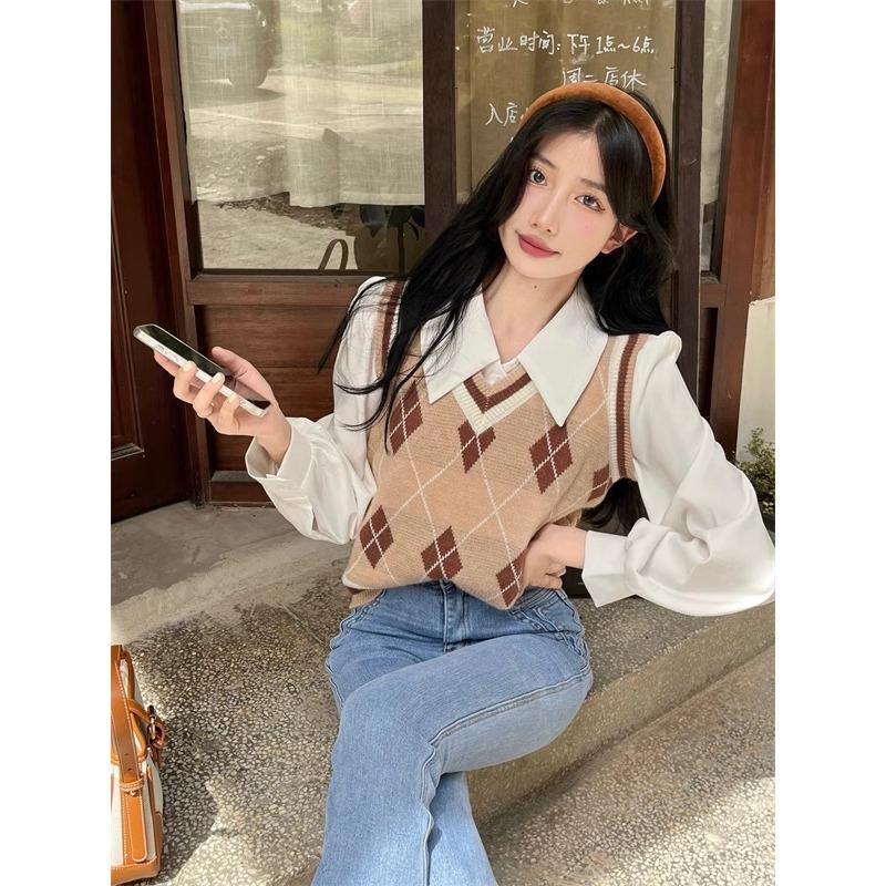 French Retro White Collar Long-sleeved Shirt Women's Spring and Autumn New Niche Versatile Temperament Design Sense Top Tide