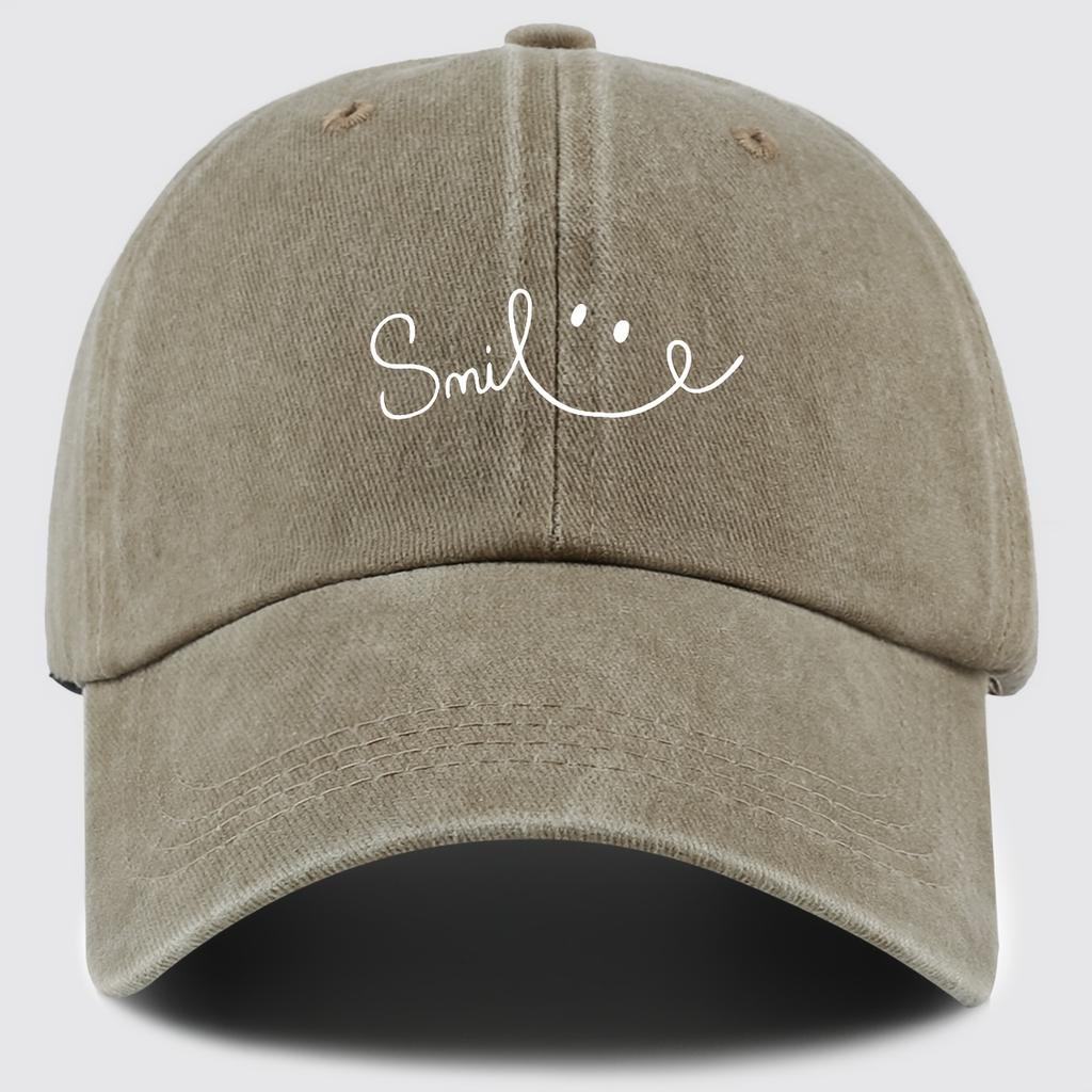 Alphabet Joyful Face Print Design Golf Baseball Cap for Men and Women Trucker Dad Sun Hat Moms Beach Vacation Sun Hat
