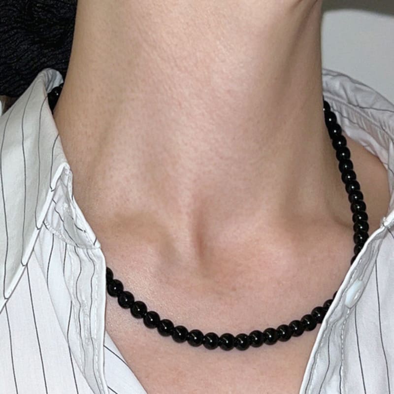 DEFINE OTHER 3rd Reorder_Black Glass Beads Necklace