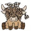 2pcs Cute Highland Cow Stickers - Stylish & Simple Design Decals for Cars, Trucks, Motorcycles, Laptops, Water Bottles, Walls, Mugs, Toolboxes