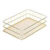 Golden Iron Storage Basket Multifunctional Wire Mesh Desktop Storage Organizer for Home