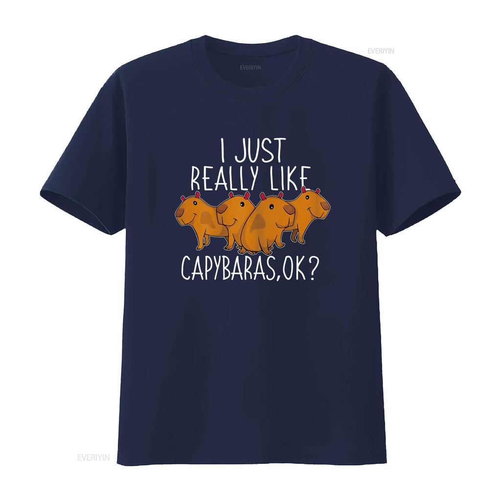 Capybara Lover Cute T Shirt  vintage Washed Casual streetwear Soft graphic homme Stylish designer clothes Versatile Stretched