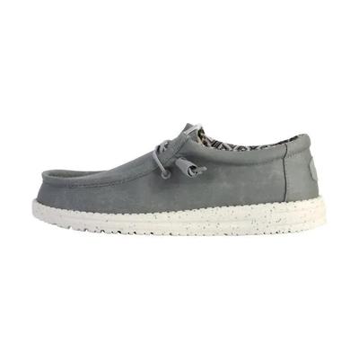 Hey-dude Wally Stretch Canvas Moccasins Lightweight Grey