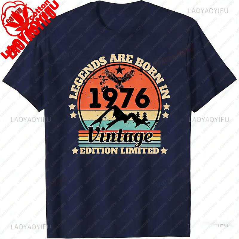 Retro 50 Year Old Vintage 1976 Limited Edition 50th Birthday Classic Graphic T Shirts Clothes for Women Men Summer Cotton Tees