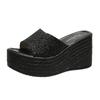 Fashion Semmer Women's Peep Toe Platform Slippers Fashion Casual Shallow Ladies Wedges Shoes 2025 New Style for Comfortable Wear