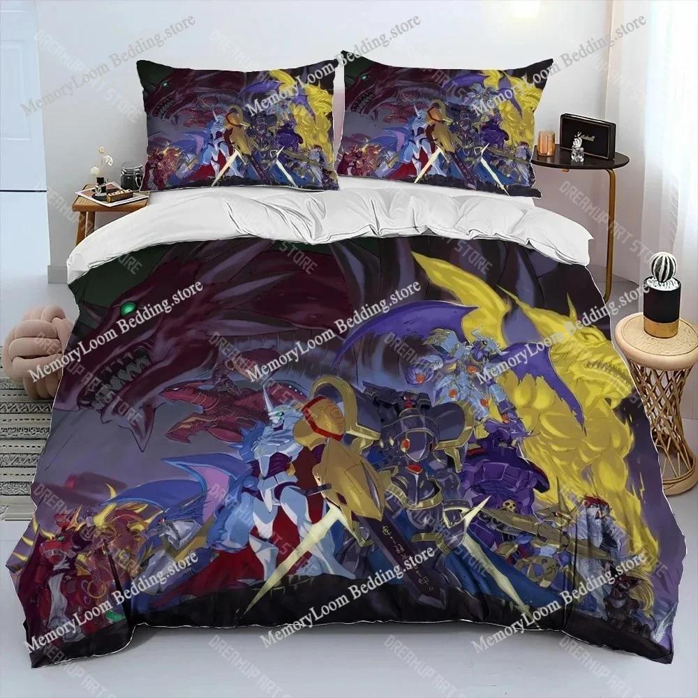 Digimon Adventure Monster Bedding Set,Boy&Girl Duvet Cover Pillow Case Gift, Home Bedroom Quilt Set Large King