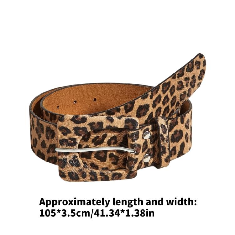 Retro Leopard Print Waist Belt for Lady Girls Fashion PU Leather Waist Band Vintage Waist Ornament Decorative Girdle