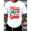 European Sizes Happy New Year Tee | Christmas Plain T-Shirt Men'S | Summer Wear, Retro Style, Comfortable Fit, Printed