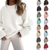 Women's 2026 Long Sleeve Solid Color Round Neck Loose Sweater