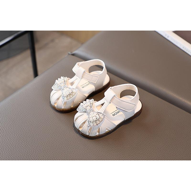 Summer Girls Closed Toe Princess Sandals Soft Sole Toddler Baby Walking Shoes