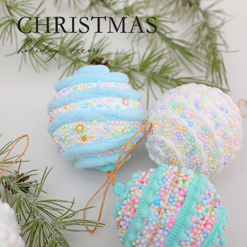 8CM Macaron Color Foam Christmas Ball Set - Creative Holiday Decorations