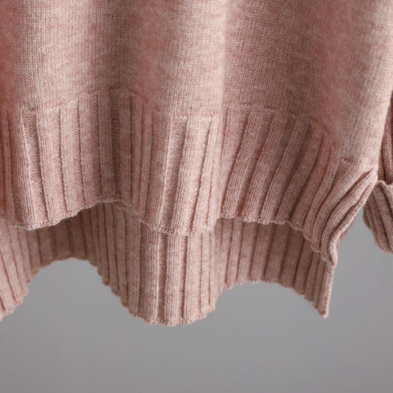 GMXIA Podzimní a zimní pletená souprava pro ženy: Stylový svetr s polovyvýšeným límcem, silnou vrstvou a volným dvoudílným svrchním oděvem