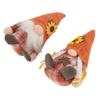 2 Pcs Sunflower Gnomes Decorations Cute Dwarf Figurines Handmade Plush Stuffed Gnomes for Holiday Fe