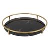 Bathroom Tray Skid Resistant Bathroom Vanity Tray Stylish Elegant Countertop Organizer Tray for Cosmetics Jewelry Black