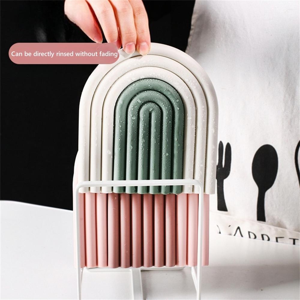 Kitchen Heat-resistant Table Ddecoration and Accessories Home Rainbow Silicone Table Mat Removable Washsble Table Placemats