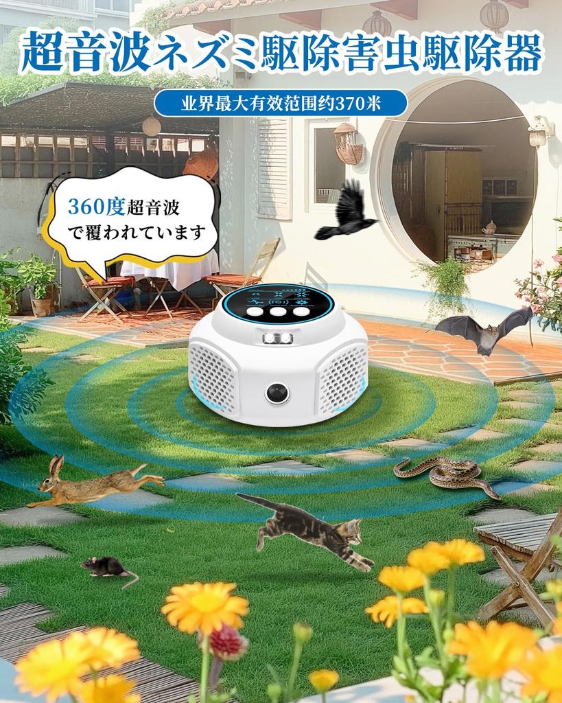 Ultraschall Maus- und Schädlingsbekämpfungsgerät mit und Effektivem 350 qm Elektromagnetische Ultraschall-Druckwelle Nacht Geeignet für Wohnen und Beinhaltet