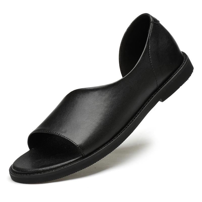 

Fashion Men Fashionable Sandals Two-layer Leather Rubber Like Soft Soled Outdoor Shoes High-quality Beach Shoes Handcrafted Sizes 37-45 37