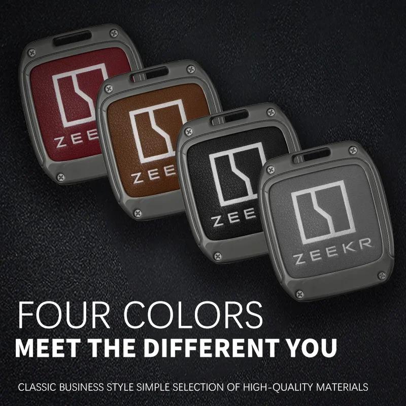 Zinc Alloy Genuine Leather Auto Intelligent Smart Key Fob Cover Cover Suitable Fit For Zeekr 001 Zeekr Nfc Card Auto Key Fob Protective Buckle Auto