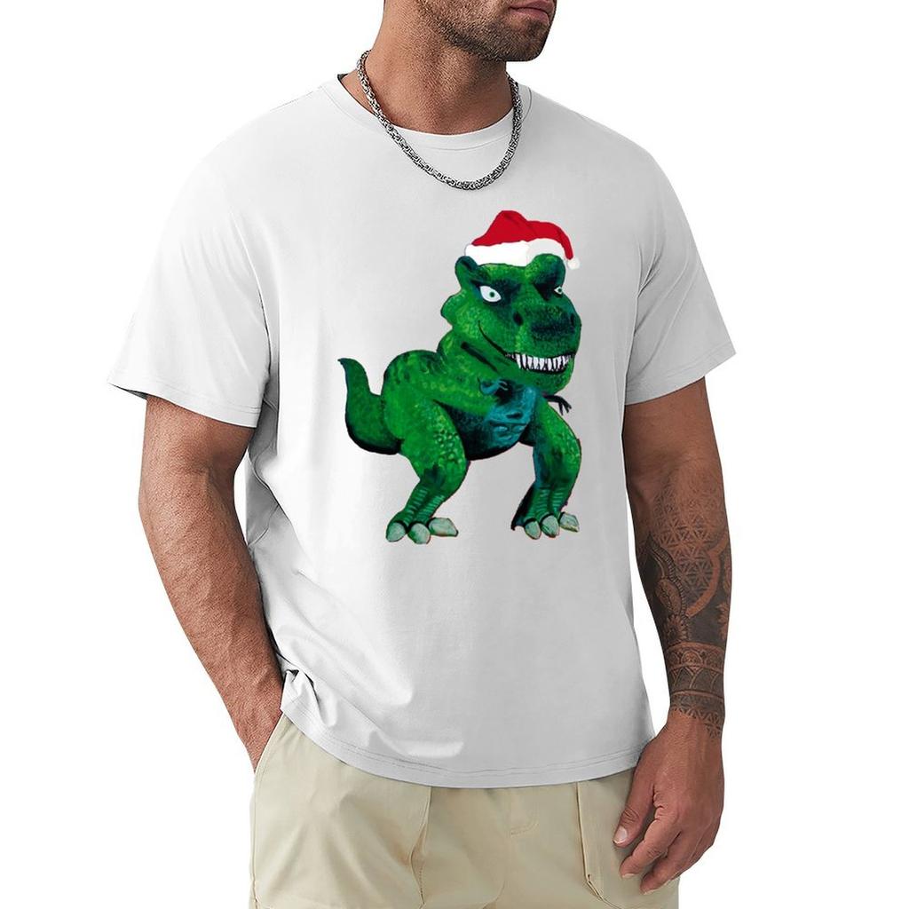 T Rex Santa Tshirt Work Wear Breathable Tee
