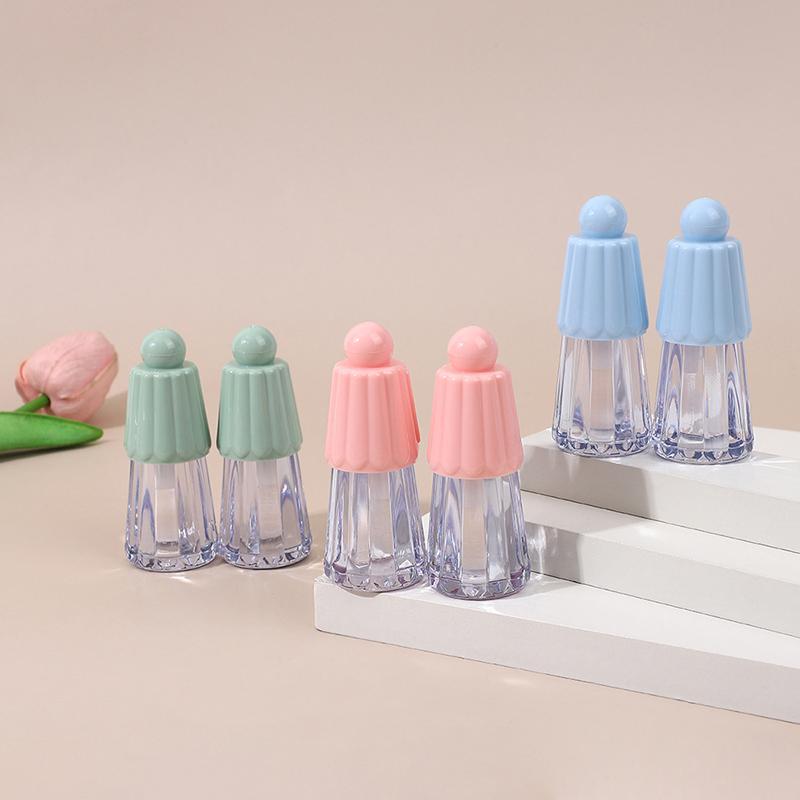 4-5ml Pusta tubka na błyszczyk z dużą główką pędzelka, DIY Plastikowy elegancki pojemnik na płynną pomadkę, Okrągła mini buteleczka na próbki błyszczyka