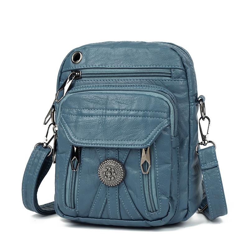 

Маленькая квадратная сумка Сумка через плечо на одно плечо для женщин среднего возраста Многослойная маленькая сумка синий