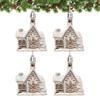 4pcs Cartoon Electroplated Hanging Balls Plastic Xmas Tree Pendants  Party Favors