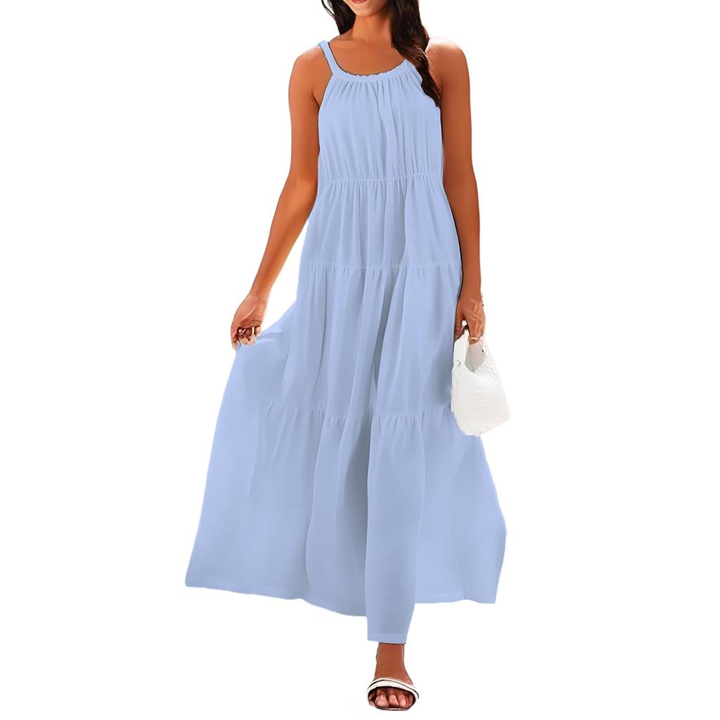 Vestido de Tirantes sin Mangas de Verano Casual para Mujer