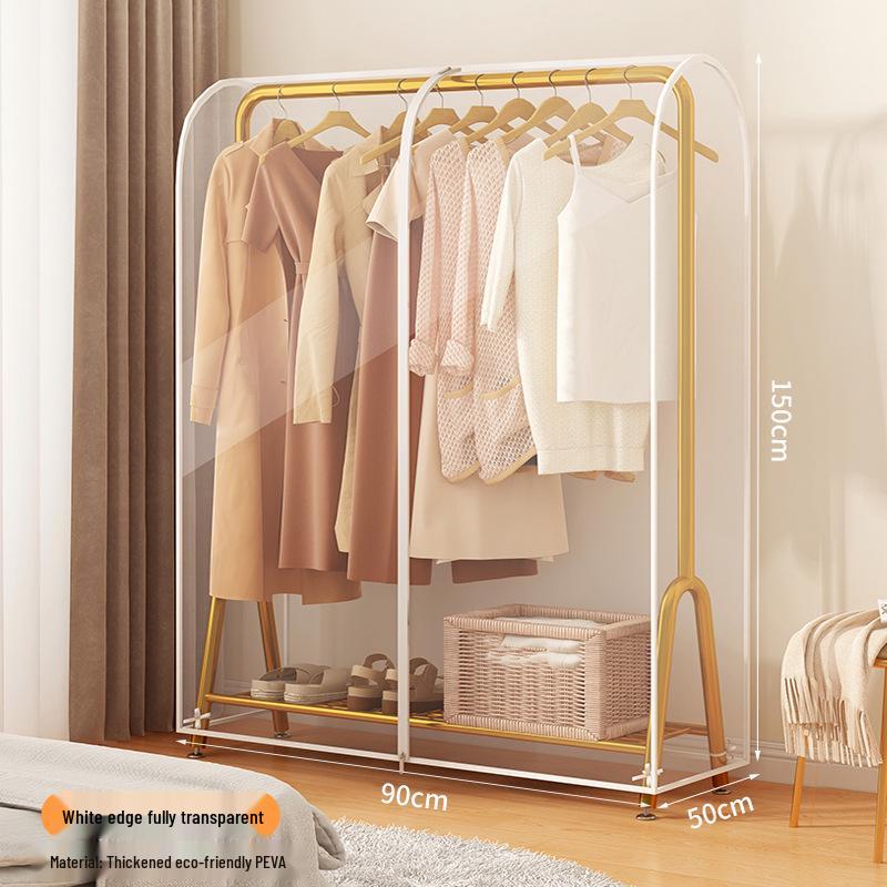Floor-Standing Transparent Clothes Dust Cover: Waterproof, Dustproof Overcoat Storage and Drying Rack
