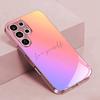 Pink purple gradient glass phone case suitable for Samsung Galaxy S26 S25 S24 S23 S22 S20 FE/Ultra/Plus anti drop back cover