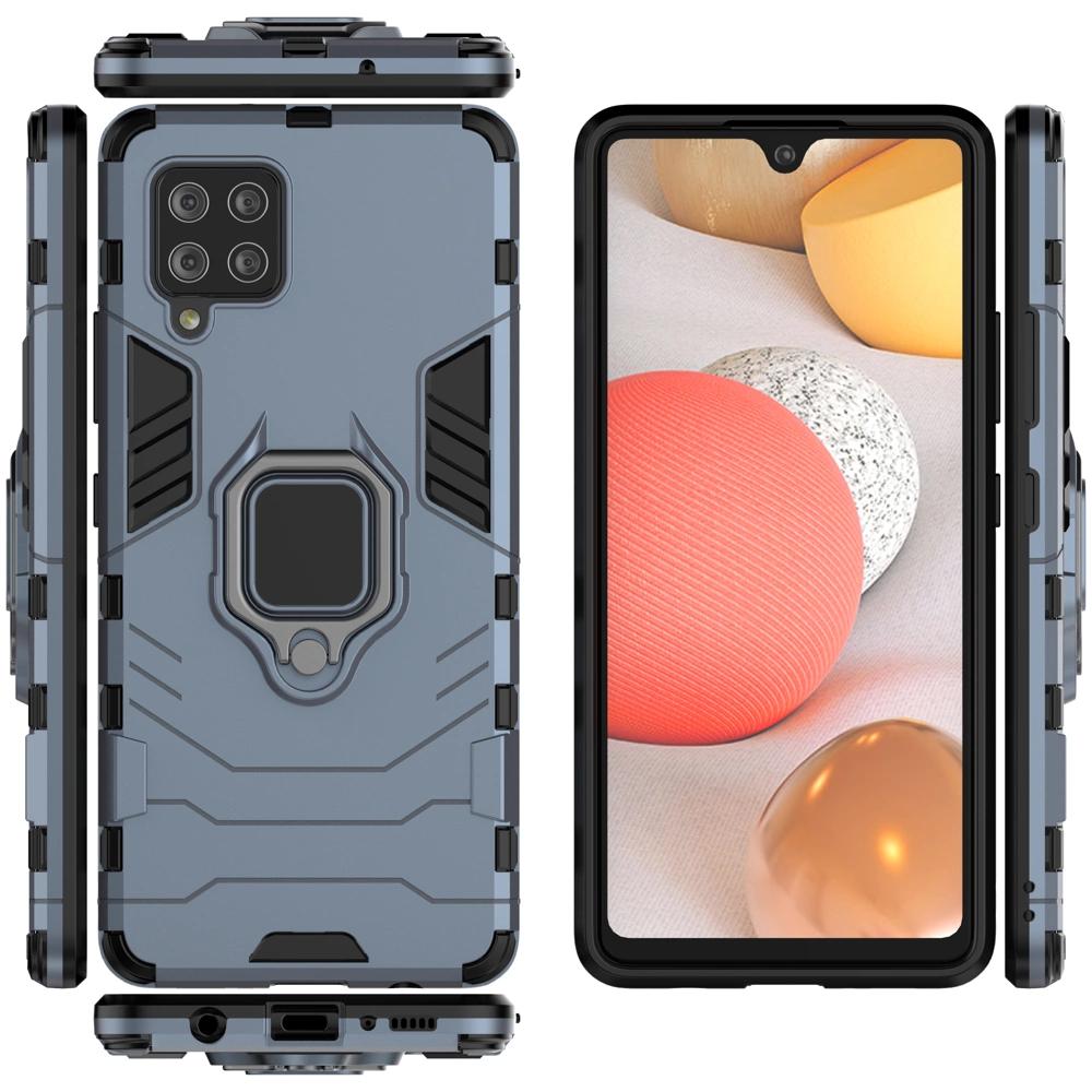 Ring Armor Armored Hybrid Case Cover + Magnetic Holder Samsung Galaxy A42 5G Blue