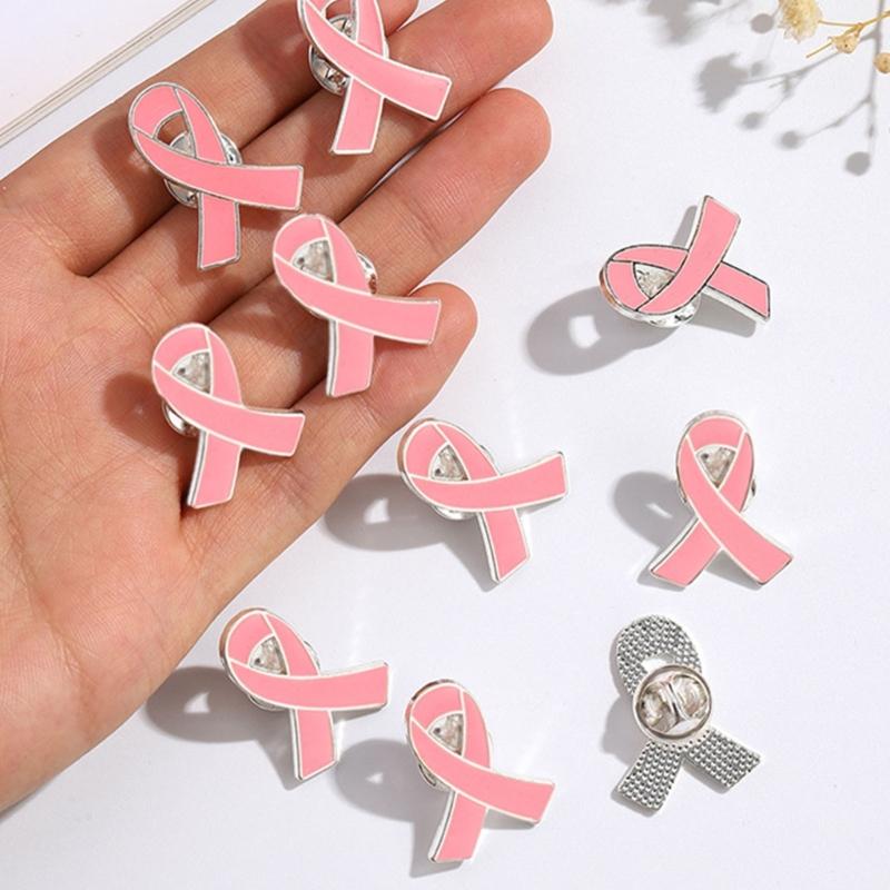 Brože s mašlí ze slitiny pro dobrovolníky Balení 20 ks Brož pro povědomí o rakovině Charitativní šperky Dárky