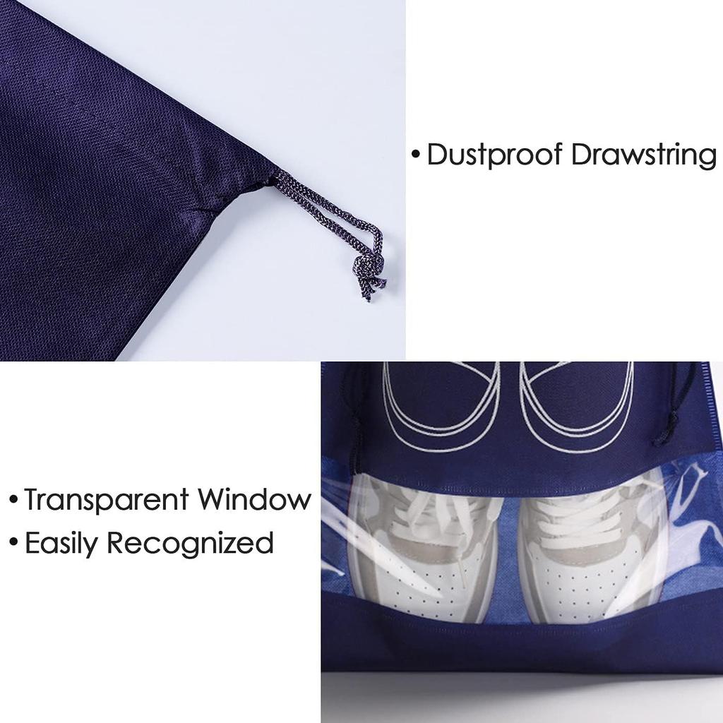 8Pcs Drawstring Shoes Storage Bags Non-woven Travel Bag Waterproof Large Shoes Organizer Pouch Clothing Classified Hanging Bags