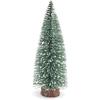 NOLITOY 10Pcs Mini Christmas Trees Decor Artificial Christmas Tree Bottle Brush Trees Sisal Snow Pine Trees with Wooden Base for Christmas Decor