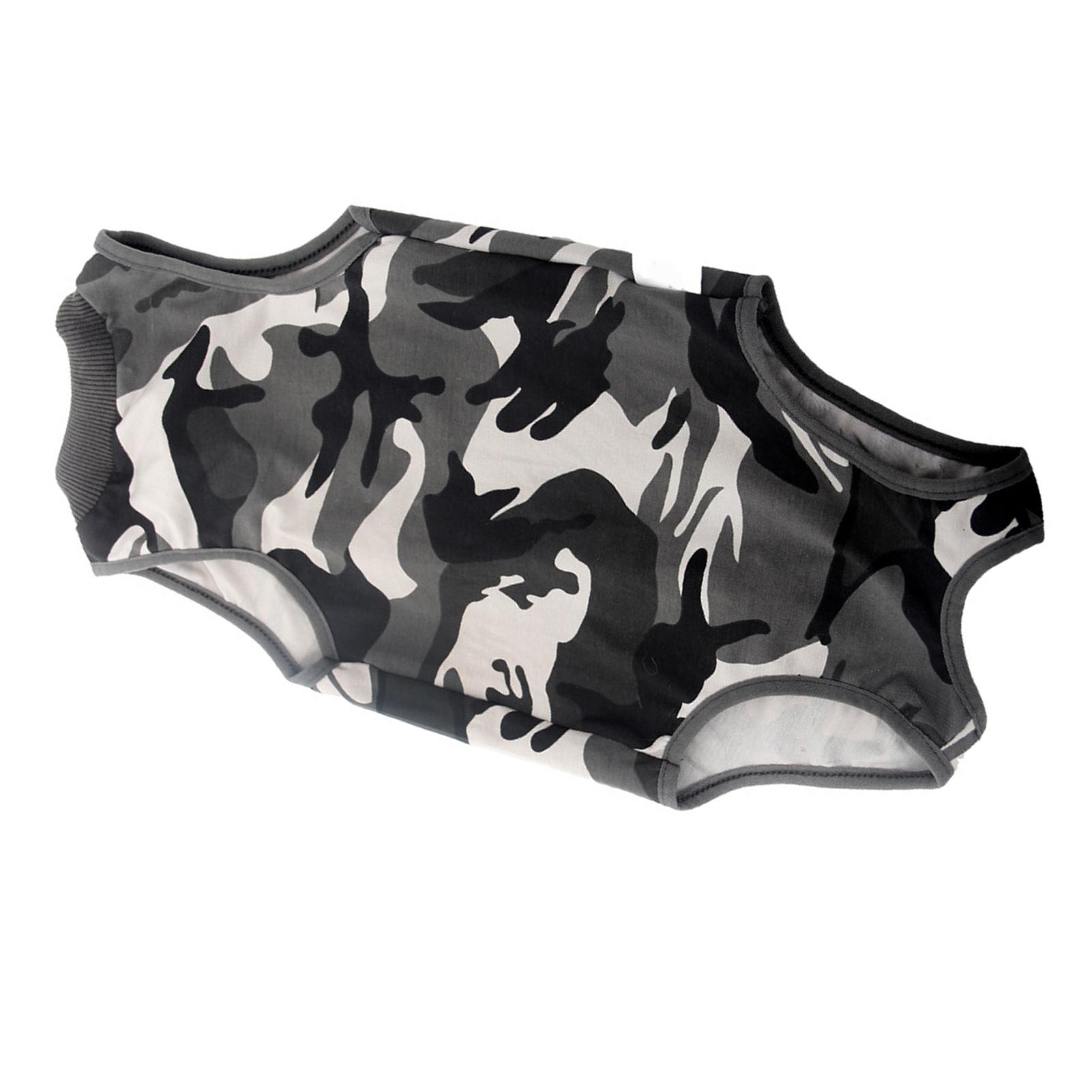 

Cat Recovery Suit Stylish Cute Camouflage Prevents Licking Breasted Design Comfortable Breathable Cat Surgical Recovery M