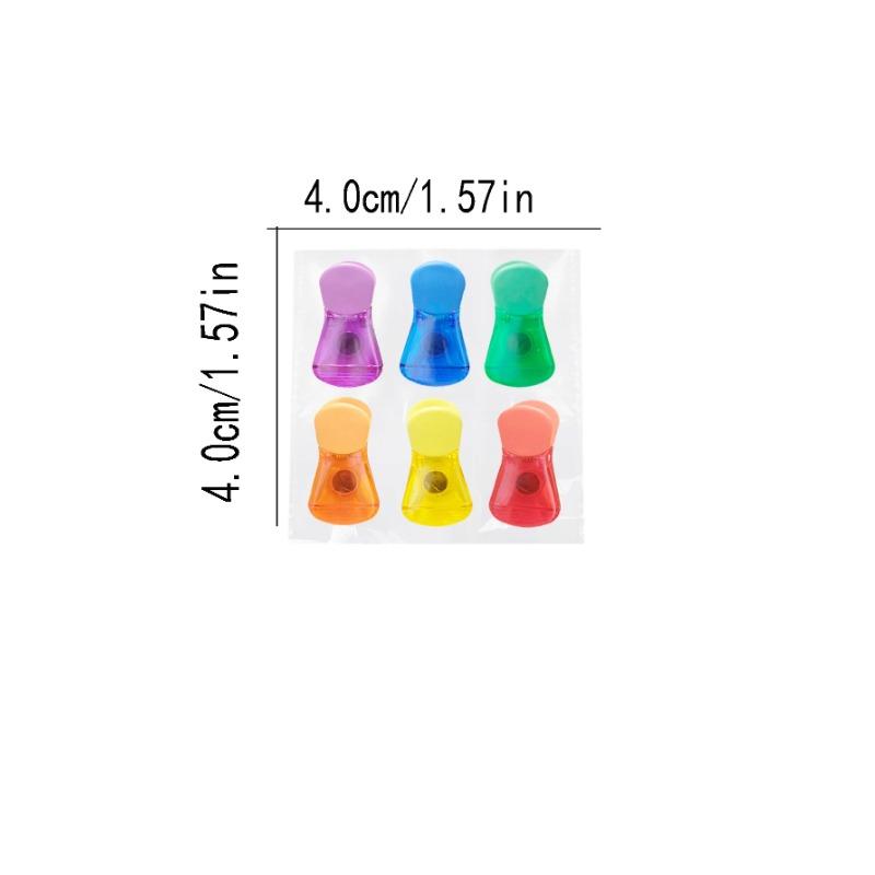 6 STK Forseglingsmaskin Bærbar magnetisk sugemat og snacks plastposeforseglingsmaskin hurtigåpningsposeklips