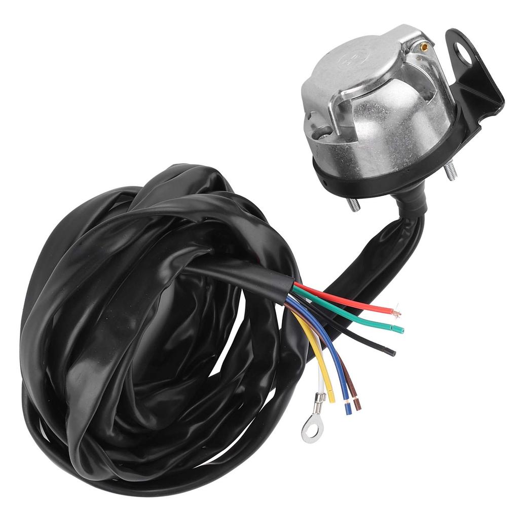 Trailer Connector, 7 Pin European Trailer Connector Socket Wiring Plug 2m Cable for Commercial Vehicle Semi Trailer