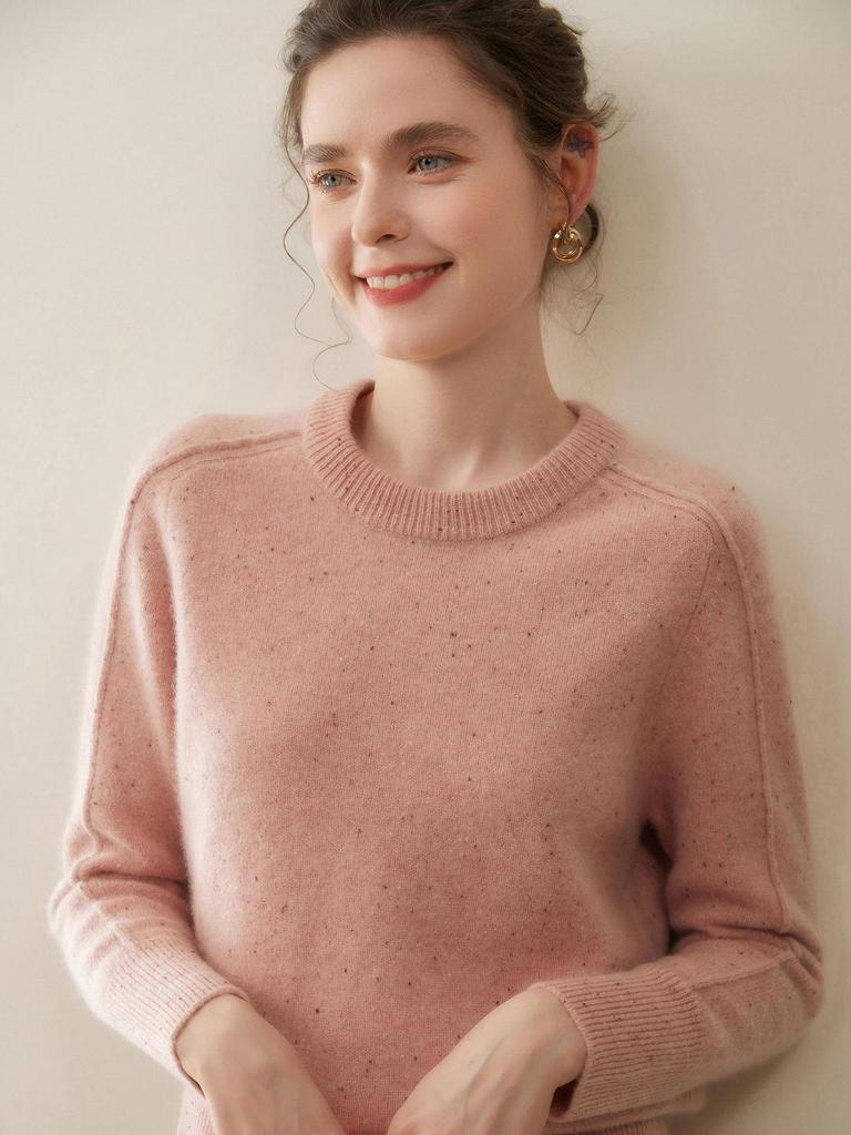 Cashmere 2025 Autumn/Winter Women's Polka Dot Raglan Sleeve Knit Pullover Sweater