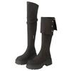 Fashion Women Mid Heels Over The Knee Suede Chelsea Boots New Platform Designer Luxury Shoes Goth Brand Walking Gladiator Mujer Botas