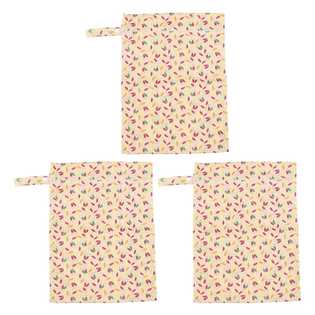 3PCS Portable Diaper Bags with Zipper Water Proof Reusable Baby Diaper Organizer Stroller Hanging St