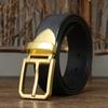Belt Men's Korean-Style Retro Trendy Unique High-End Leather Pin Buckle First Layer Cowhide Brass Buckle Jeans Belt
