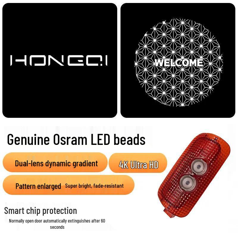 Dynamic Welcome Light for 2023-2025 Hongqi H5/H6/H7 Car Door Projection Interior Decoration